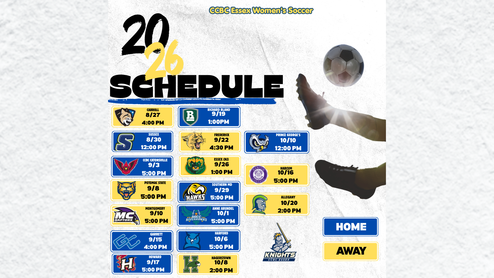 CCBC Essex Women&rsquo;s Soccer Announces 2026 Schedule